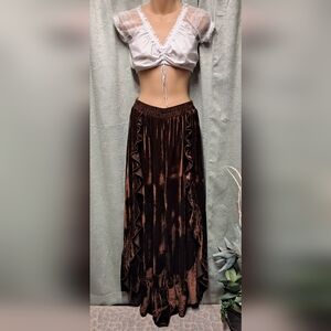 NWT RusttyDustty Hippie Tiered Velvet Pants